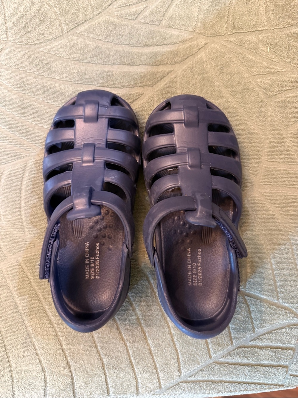 New Toddler Kids Closed-Toe Jelly Sandals - Navy Size 9 10